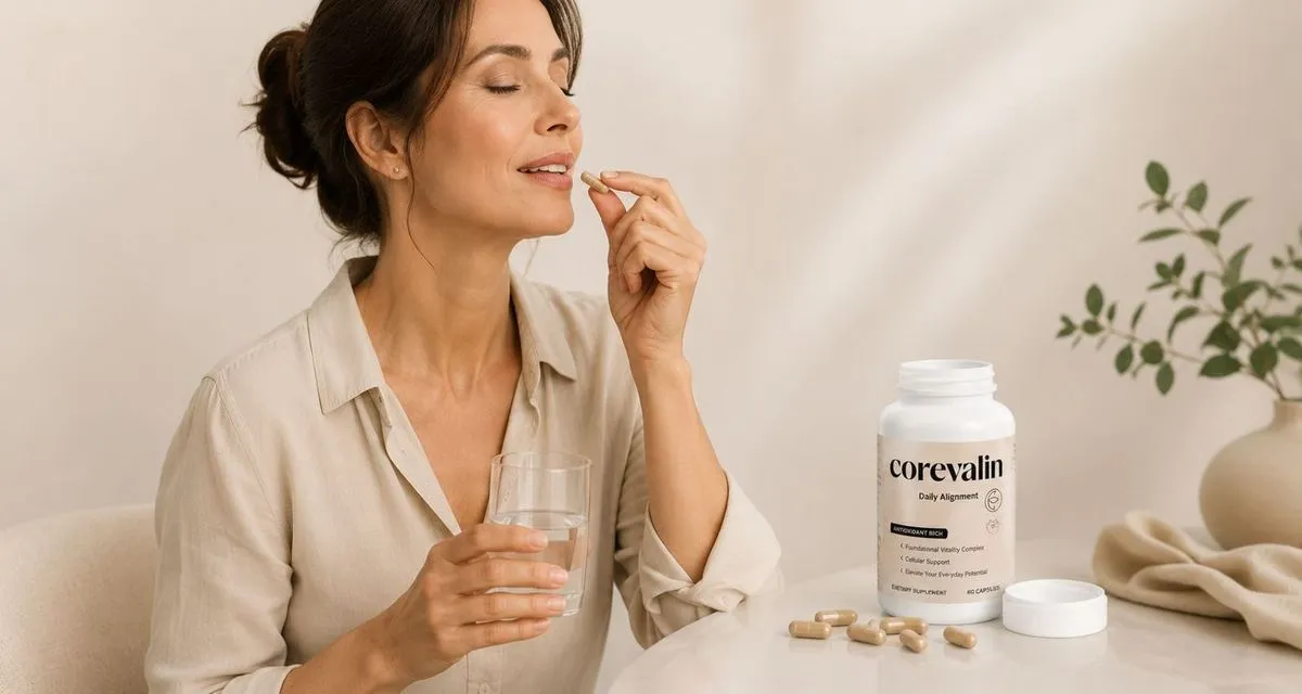 Taking a Corevalin capsule in the morning with a glass of water